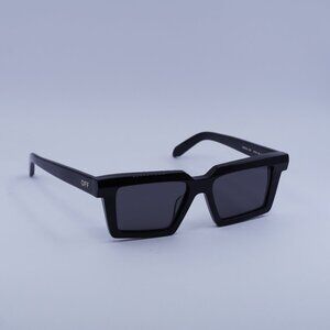 Off-White OERI142 WINDSOR 100 Sunglasses Black Square Frame, Dark Grey Lenses